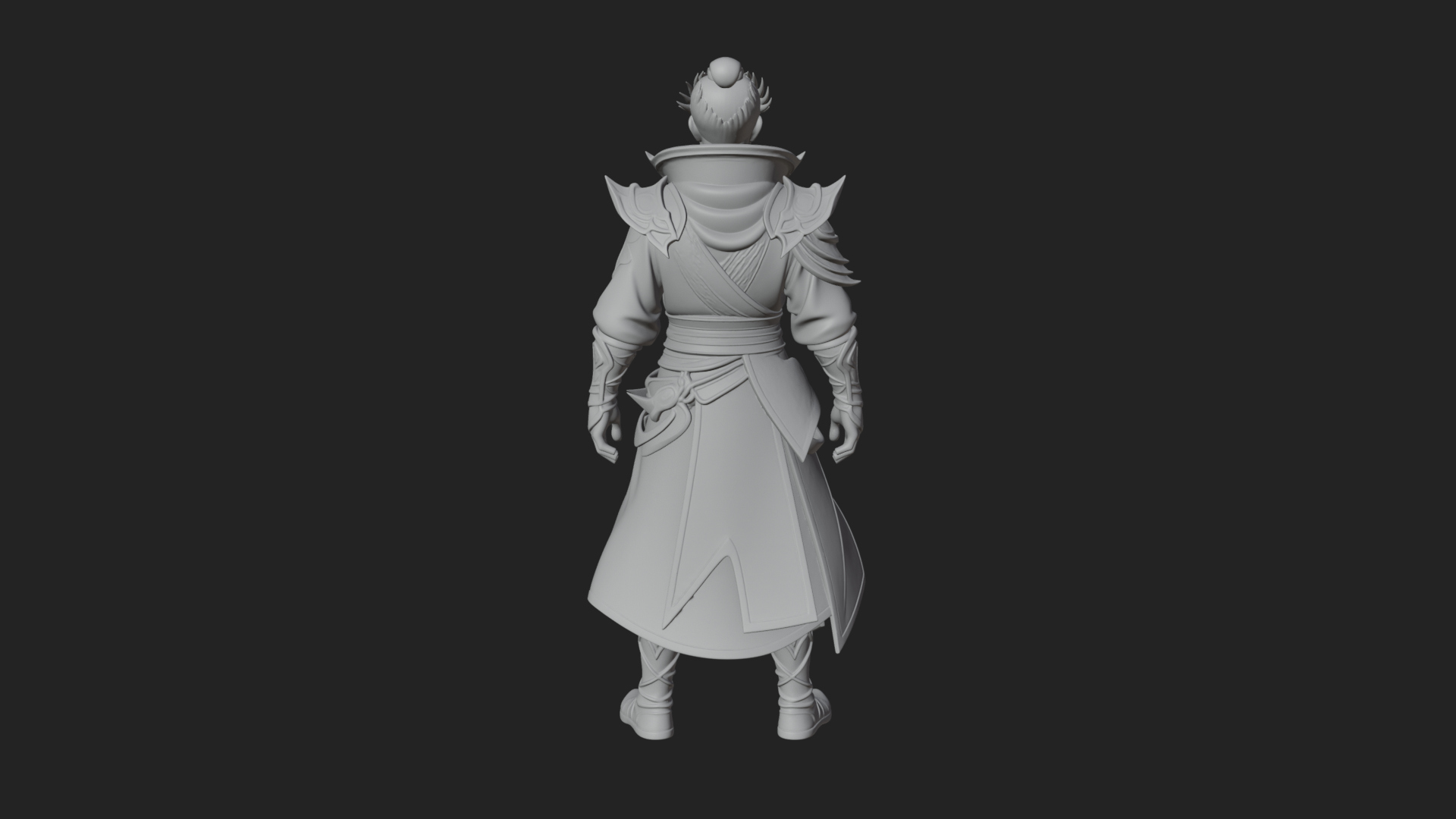 Blue Robe Swordsman Statue Design 3 3D Print Model 3D Model