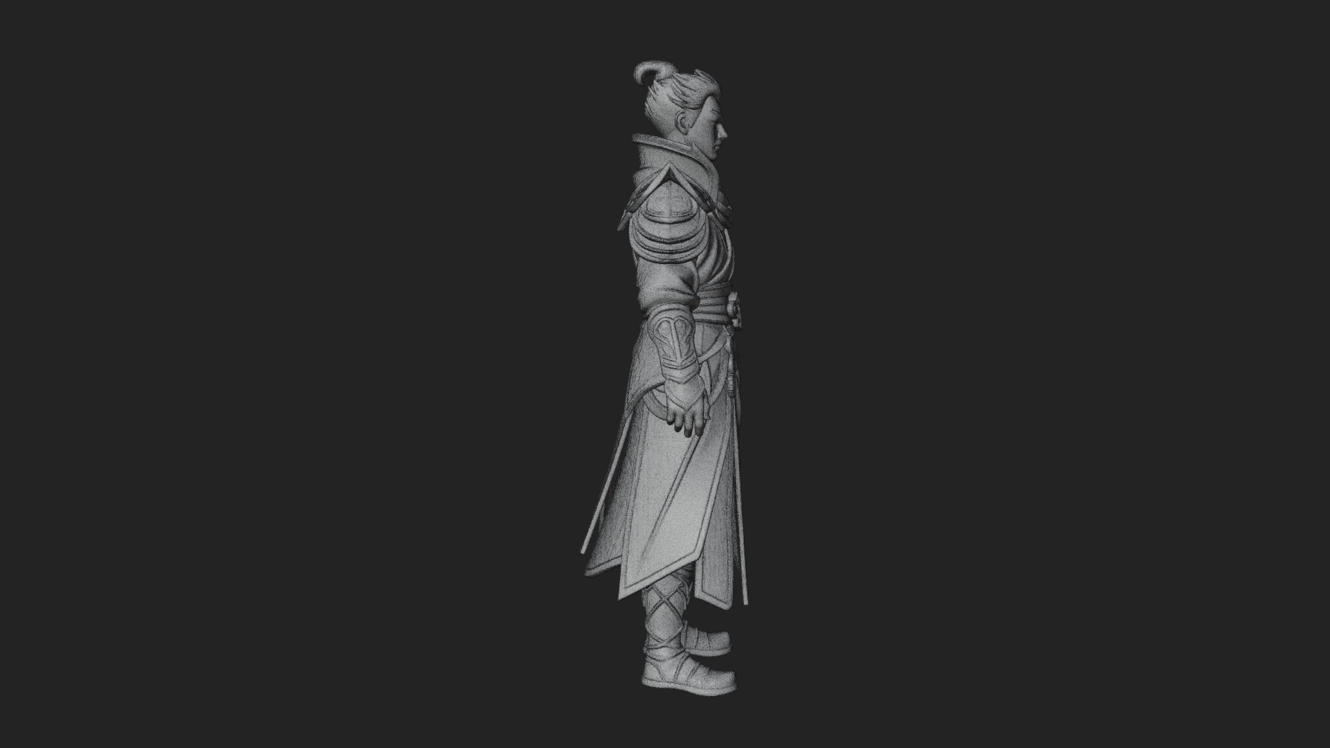 Blue Robe Swordsman Statue Design 3 3D Print Model 3D Model