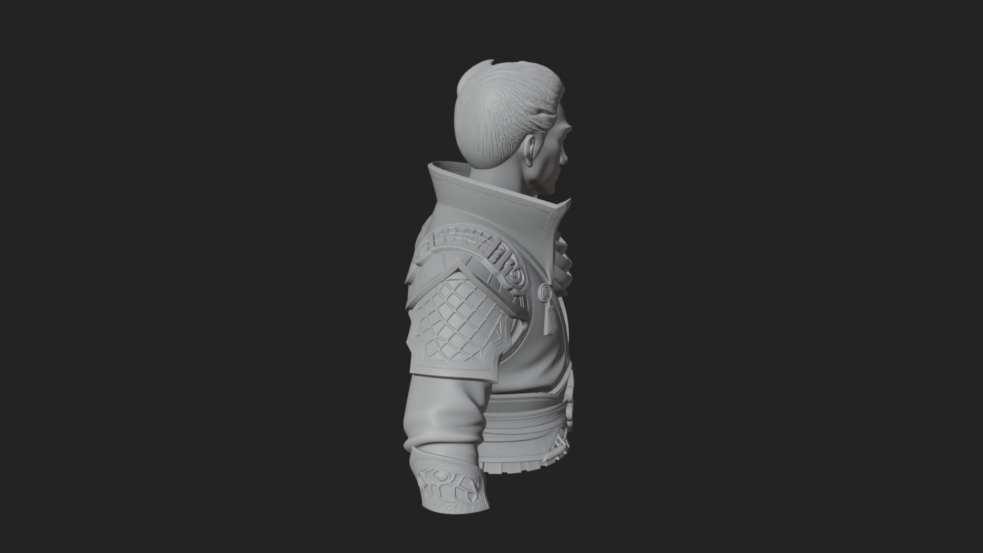 Blue Robe Swordsman Statue Design 4 3D Print Model 3D Model