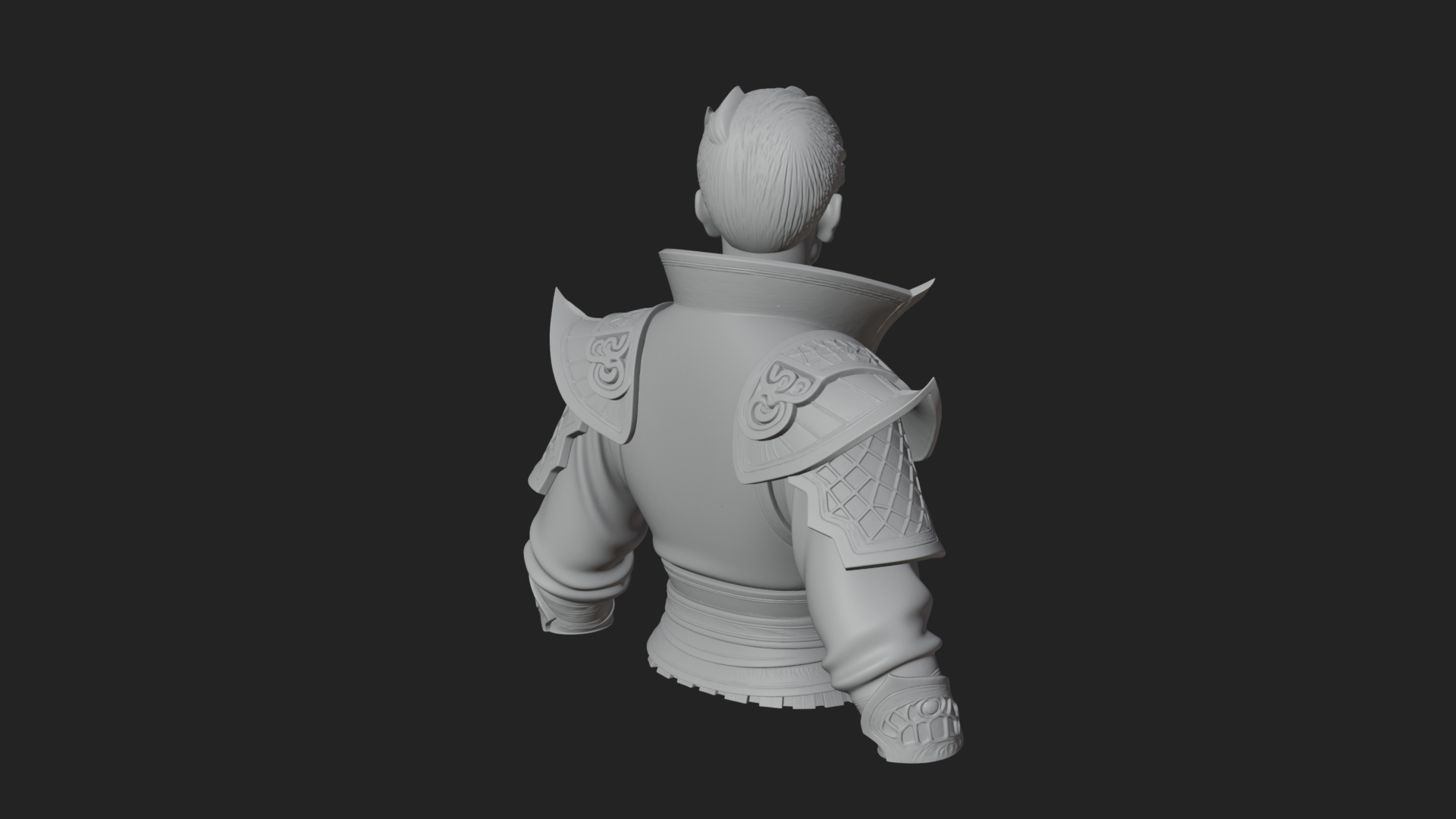 Blue Robe Swordsman Statue Design 4 3D Print Model 3D Model