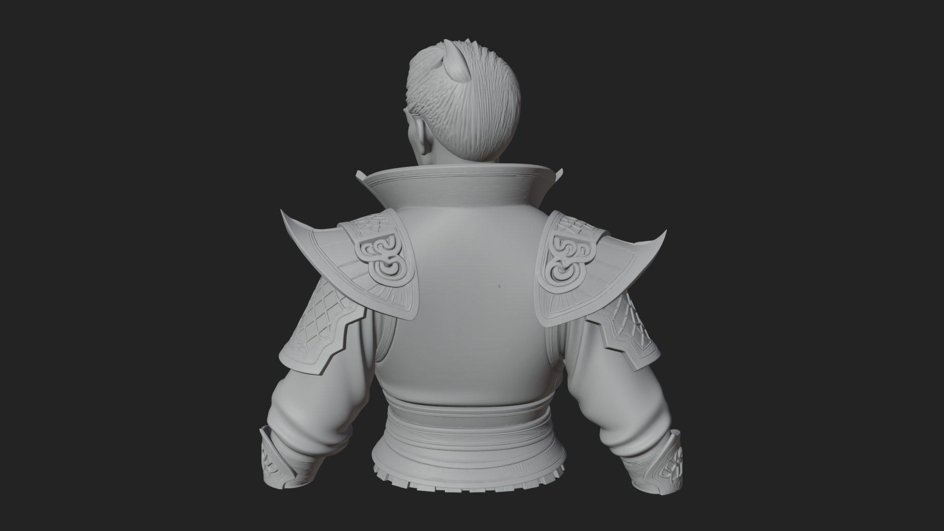 Blue Robe Swordsman Statue Design 4 3D Print Model 3D Model
