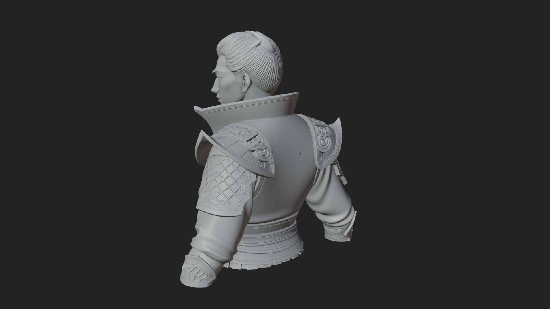 Blue Robe Swordsman Statue Design 4 3D Print Model 3D Model