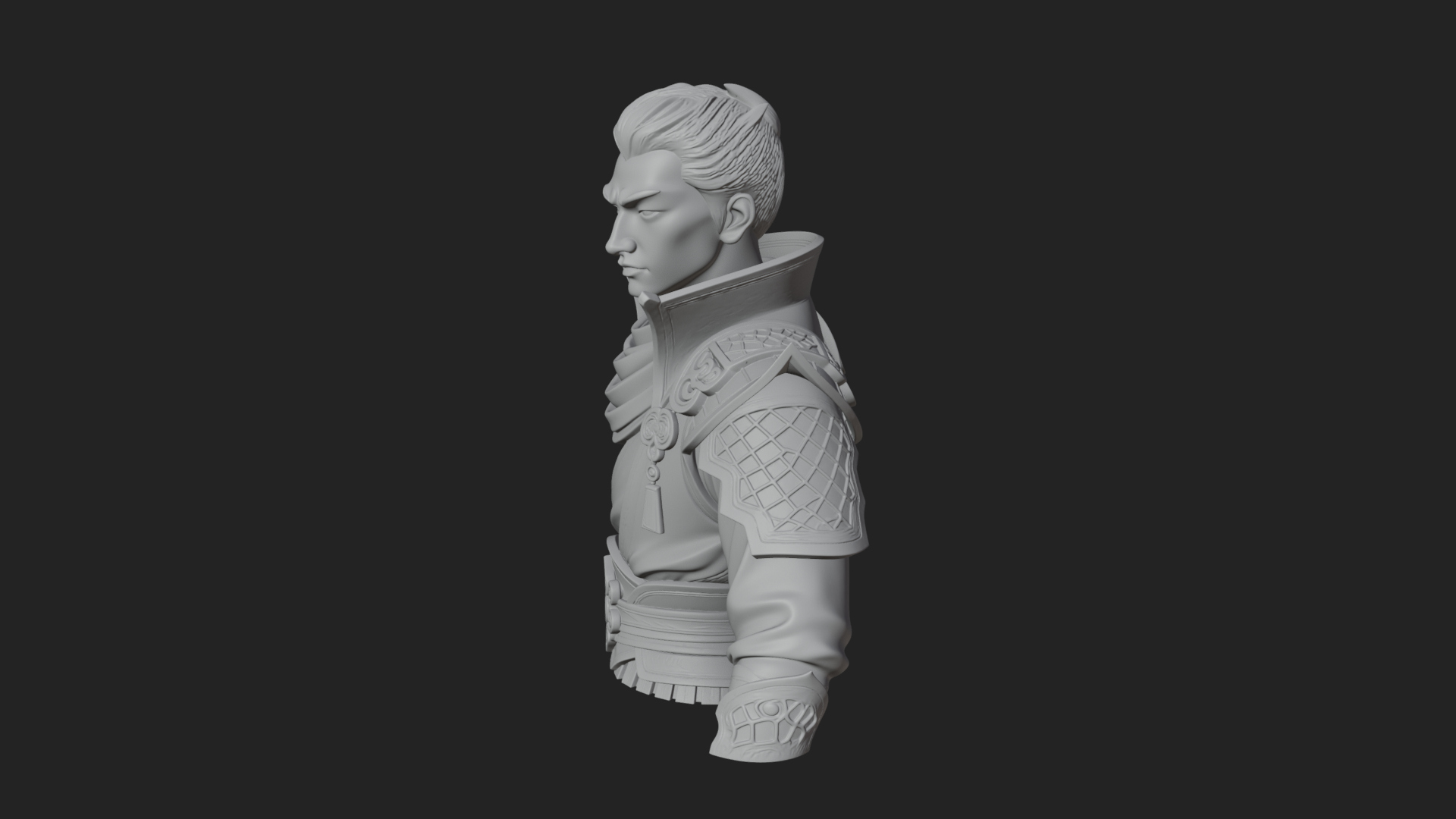 Blue Robe Swordsman Statue Design 4 3D Print Model 3D Model