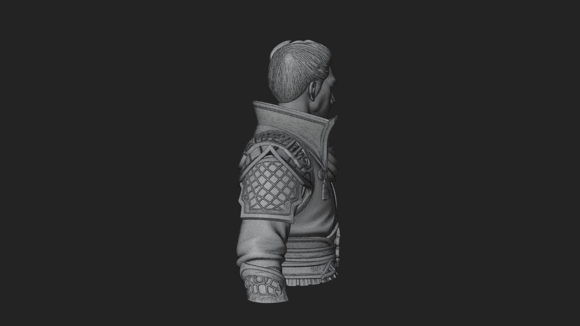 Blue Robe Swordsman Statue Design 4 3D Print Model 3D Model