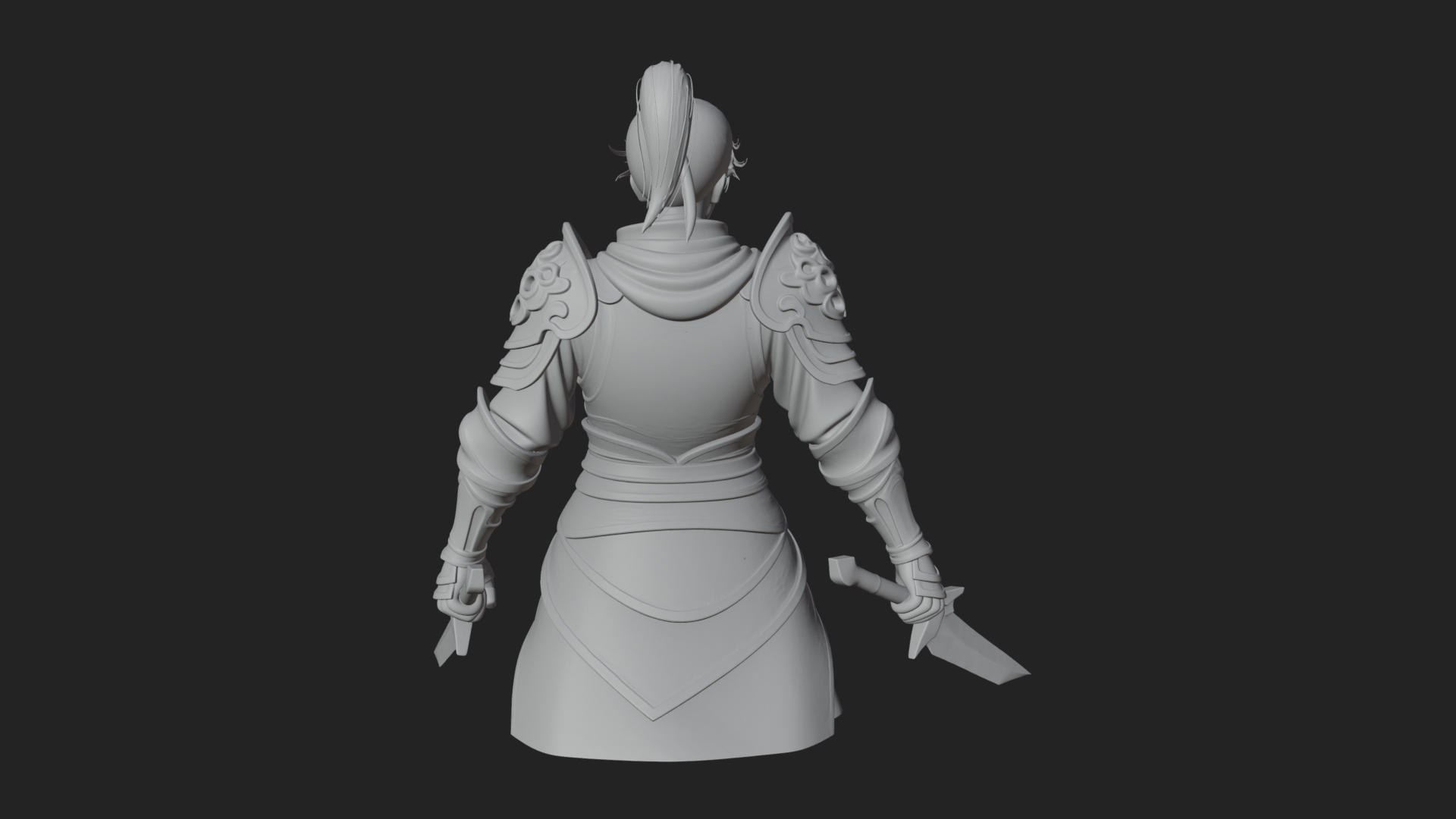 Blue Robe Swordsman Statue Design 6 3D Print Model 3D Model