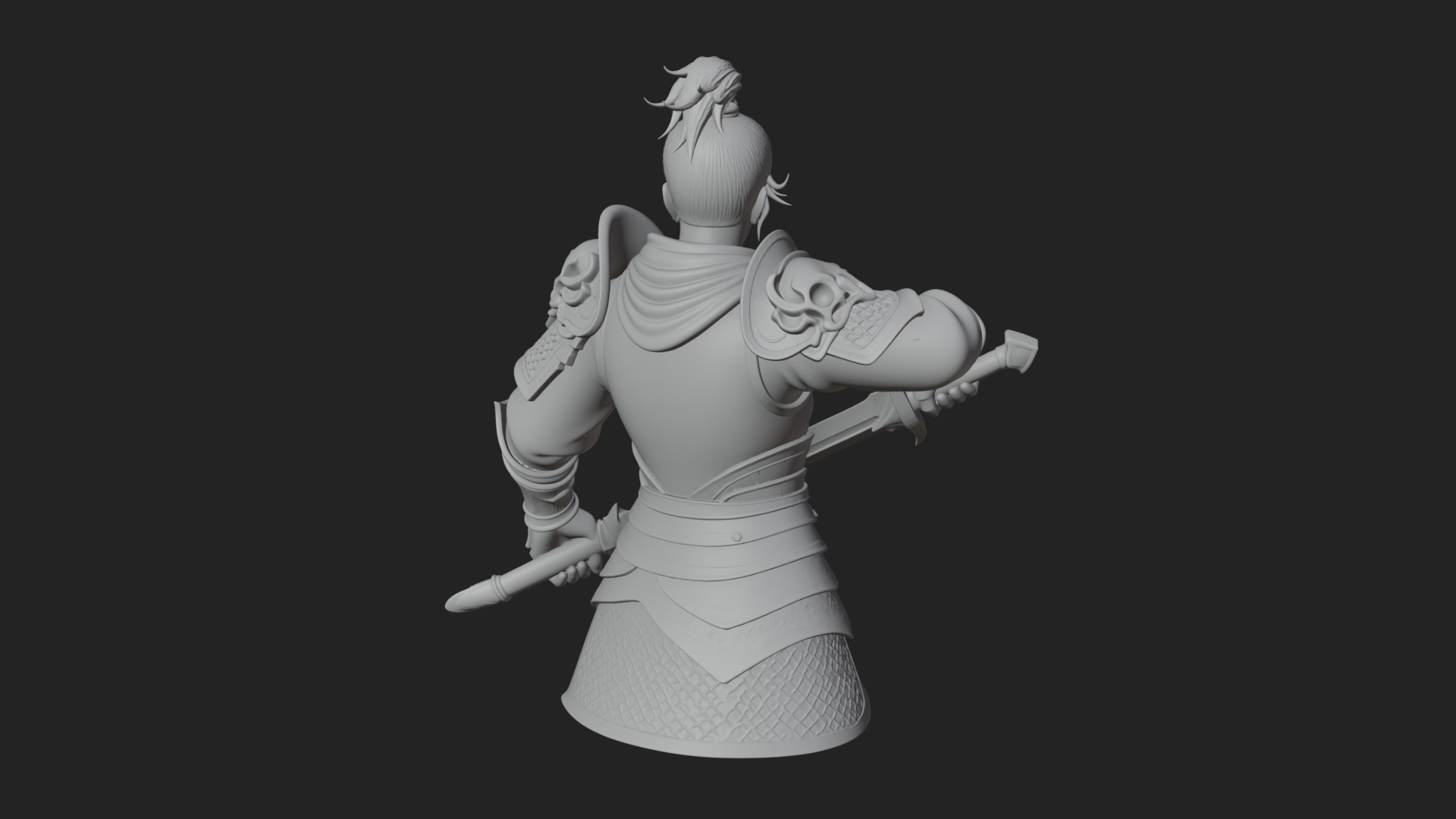 Blue Robe Swordsman Statue Design 8 3D Print Model 3D Model