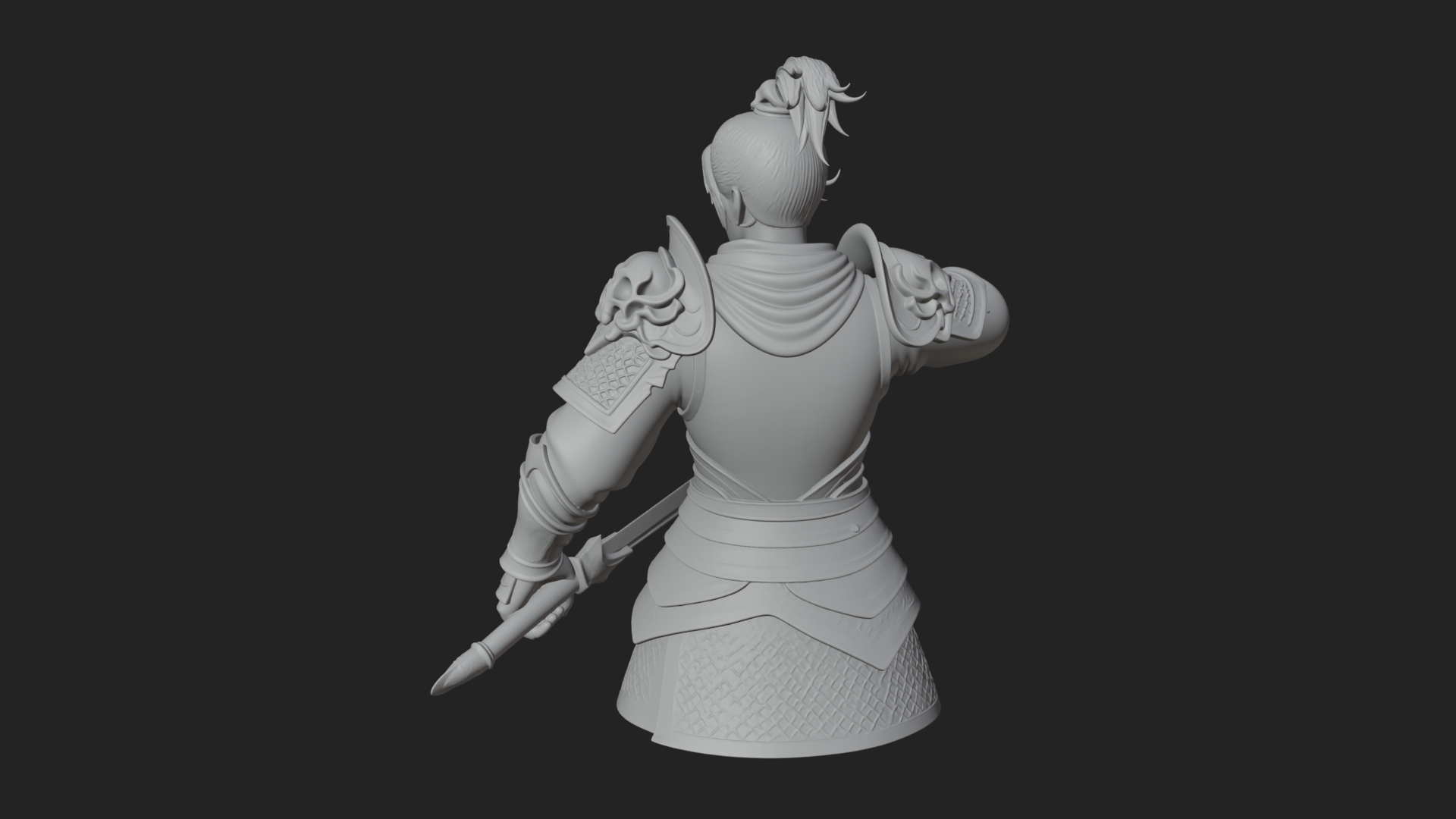 Blue Robe Swordsman Statue Design 8 3D Print Model 3D Model