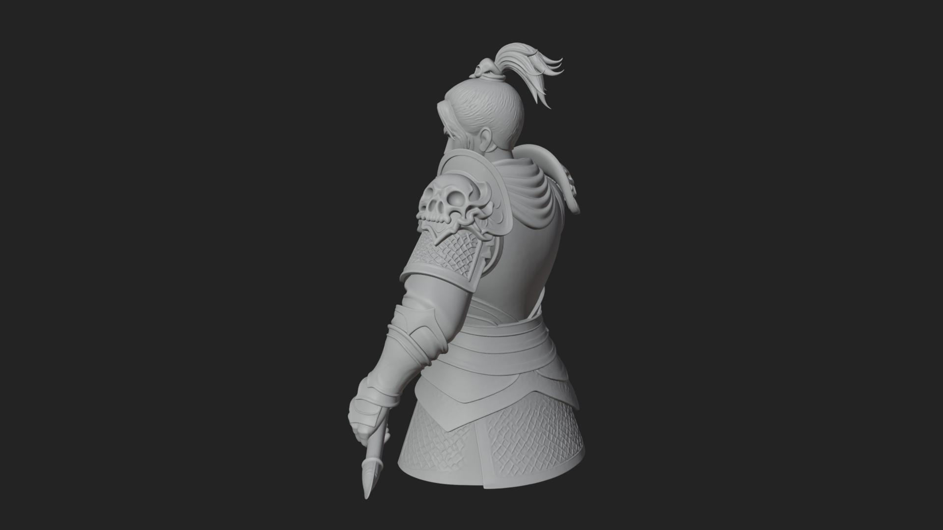 Blue Robe Swordsman Statue Design 8 3D Print Model 3D Model