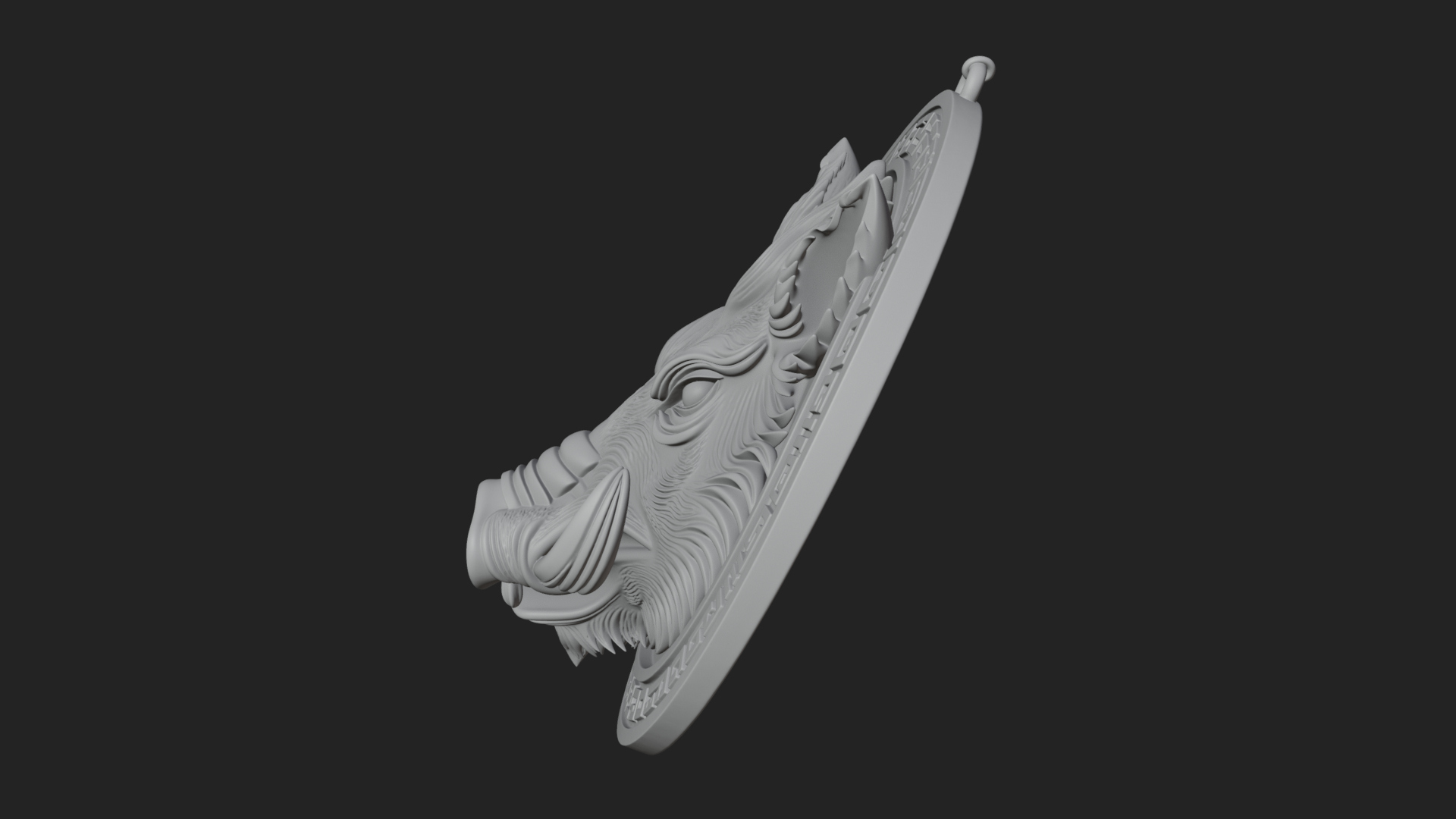 Boar Head Oval Relief Plaque Design 2 3D Print Model 3D Model
