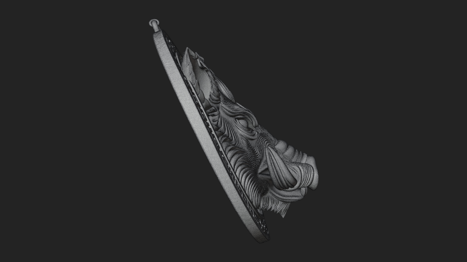 Boar Head Oval Relief Plaque Design 2 3D Print Model 3D Model