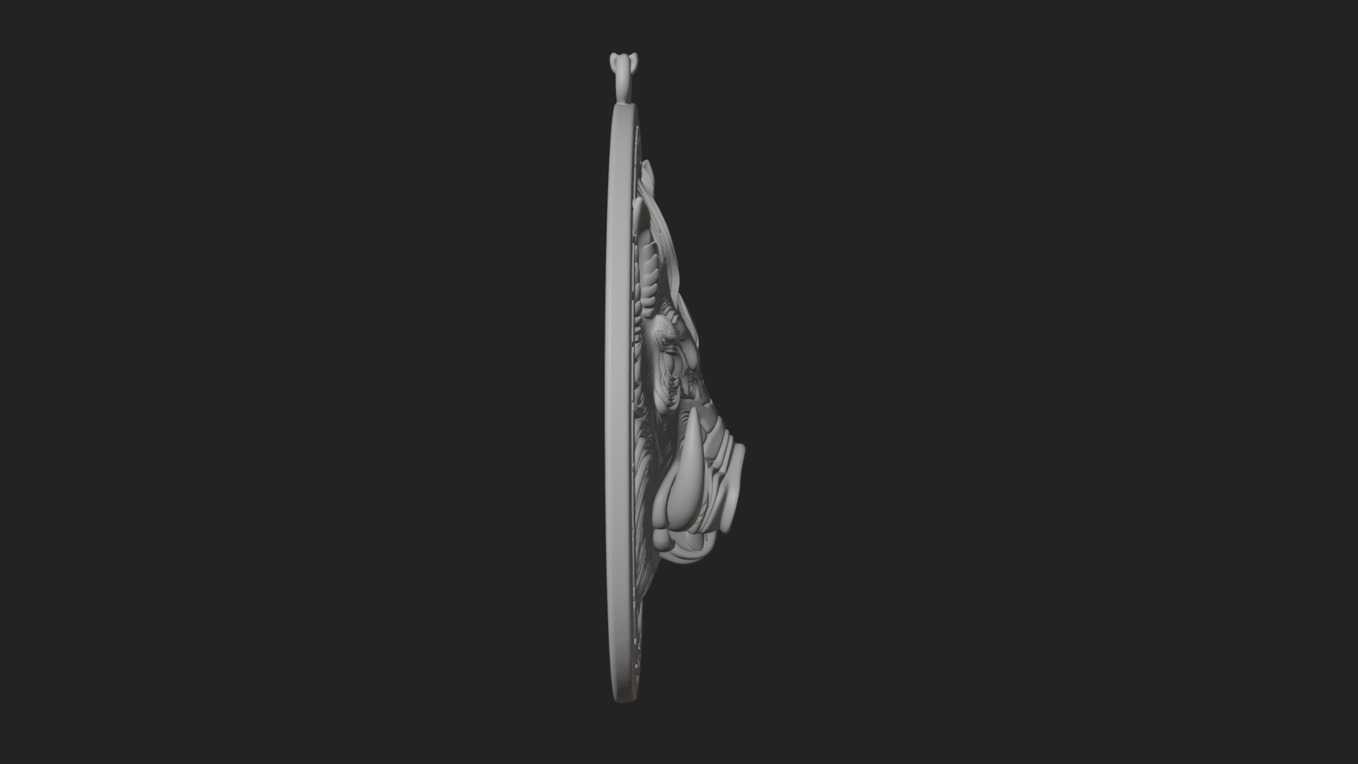 Boar Head Oval Relief Plaque Design 3 3D Print Model 3D Model