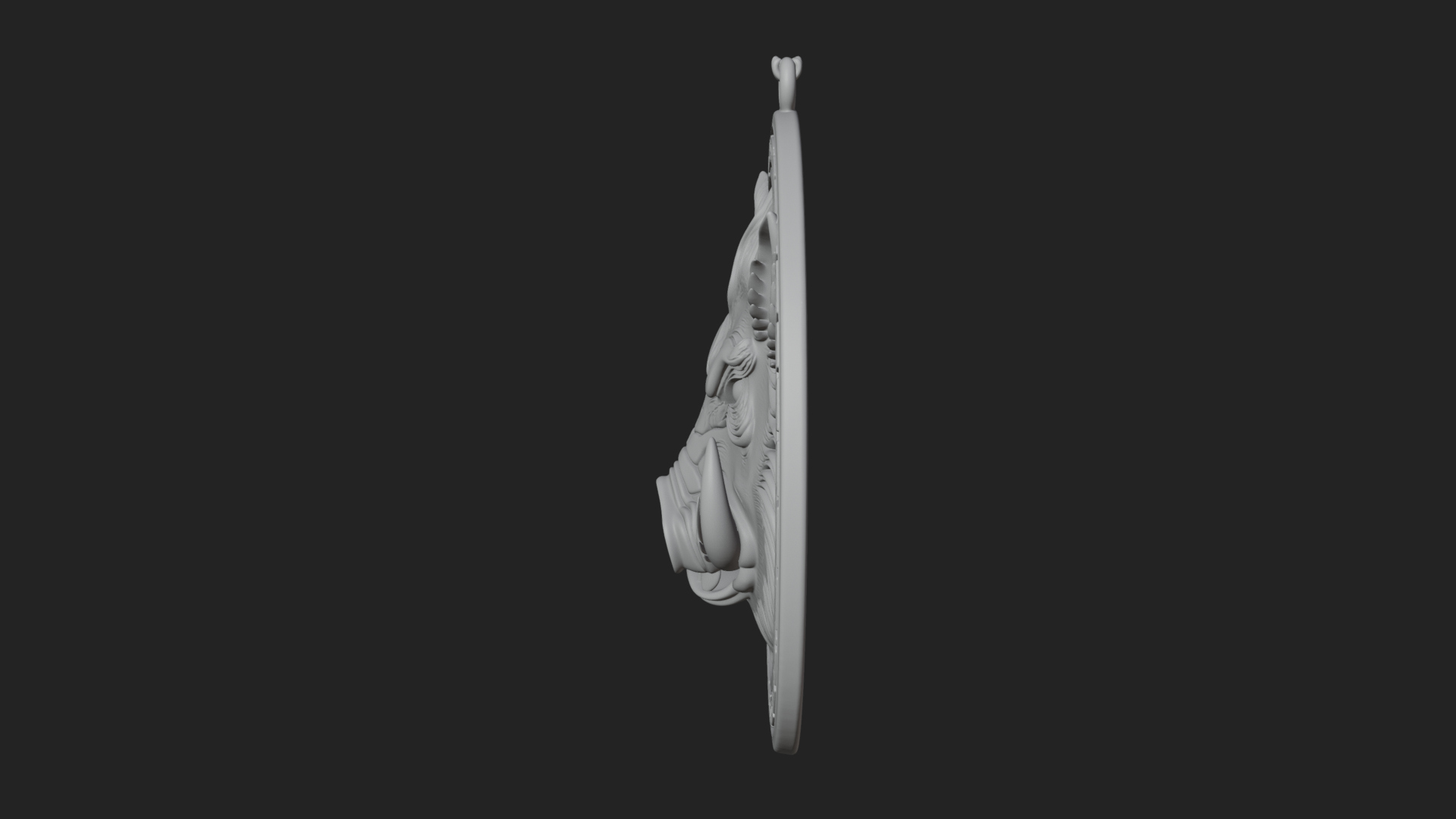 Boar Head Oval Relief Plaque Design 3 3D Print Model 3D Model