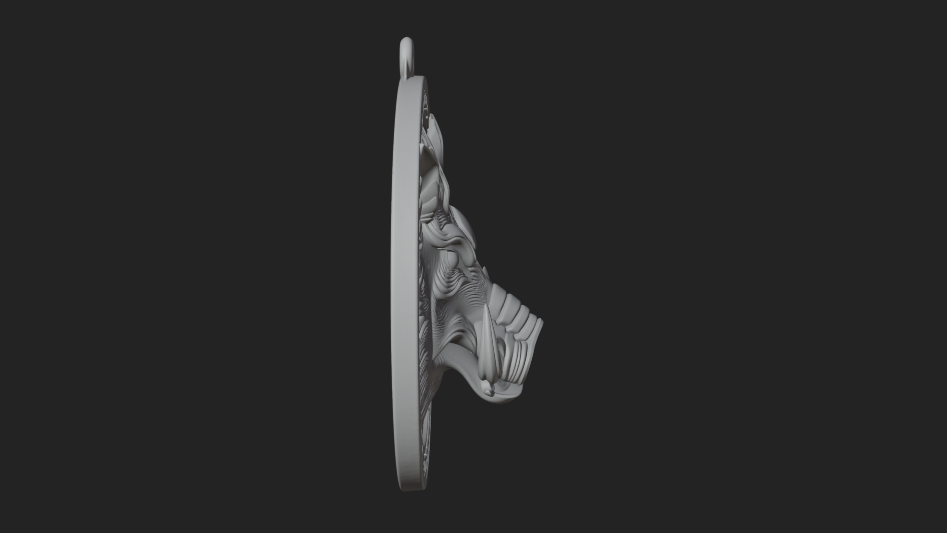 Boar Head Oval Relief Plaque Design 4 3D Print Model 3D Model