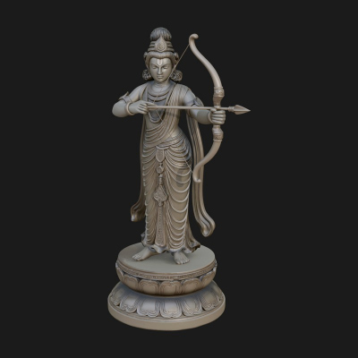 Bodhisattva With Bow Statue Design 1 3D Print Model