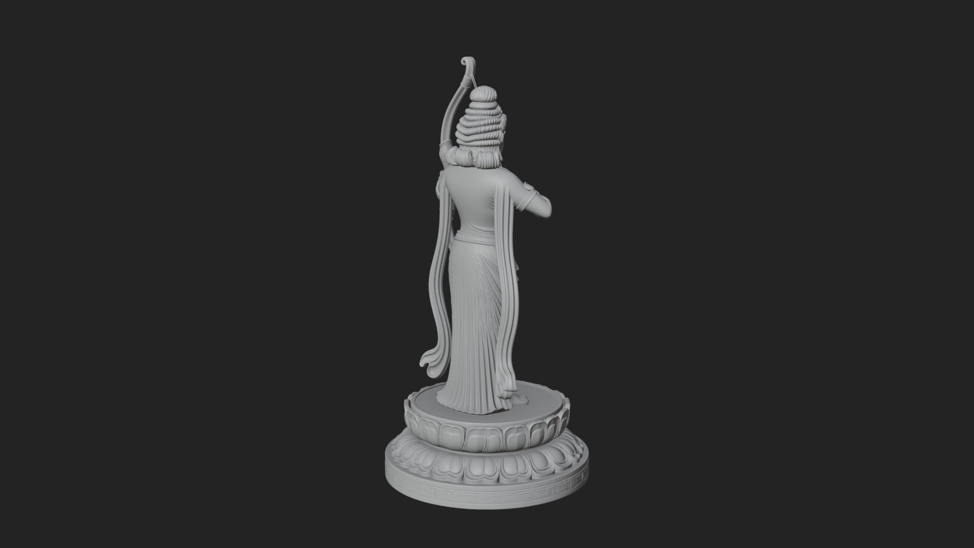 Bodhisattva with Bow Statue Design 2 3D Print Model 3D Model