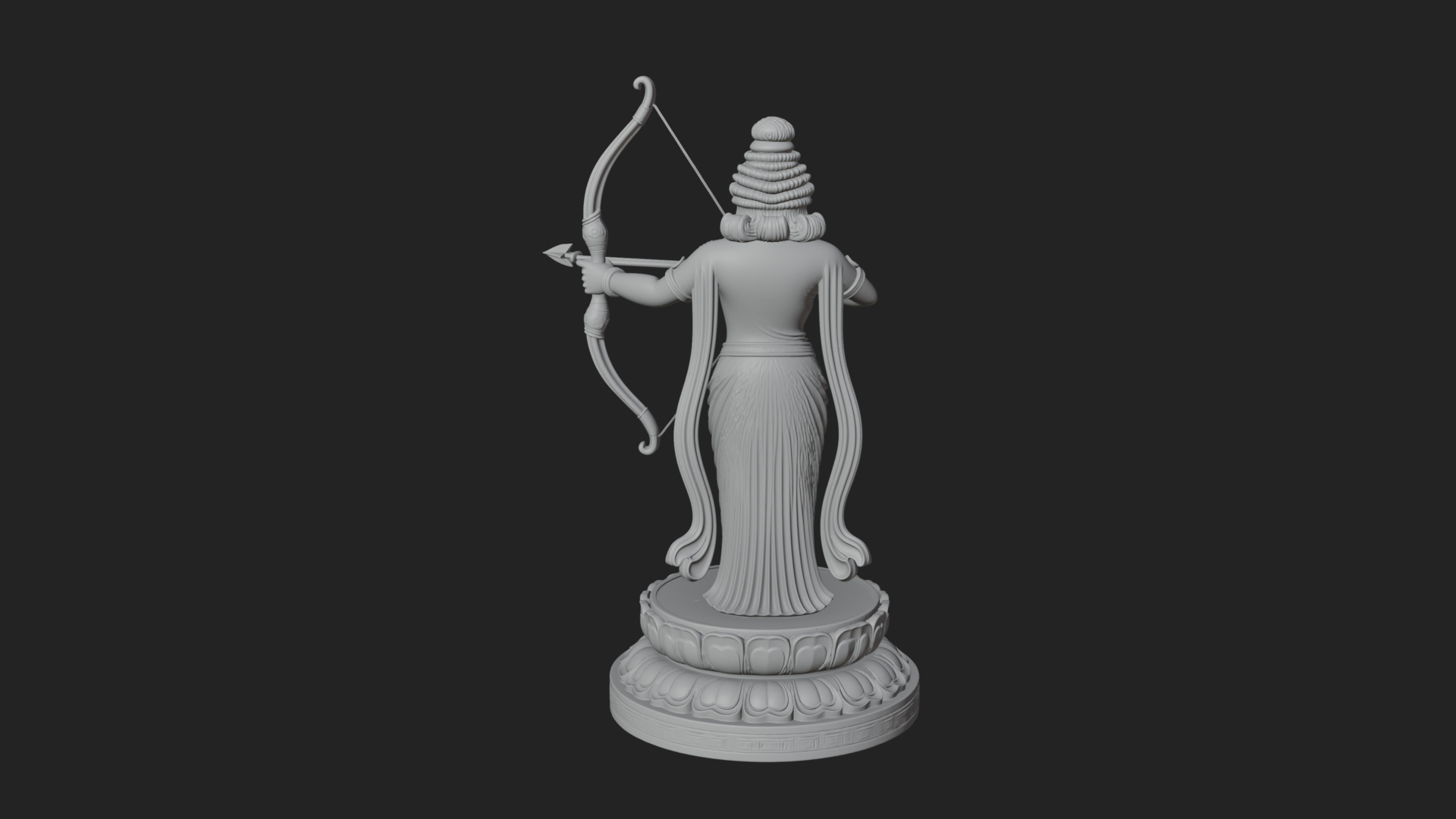 Bodhisattva with Bow Statue Design 2 3D Print Model 3D Model