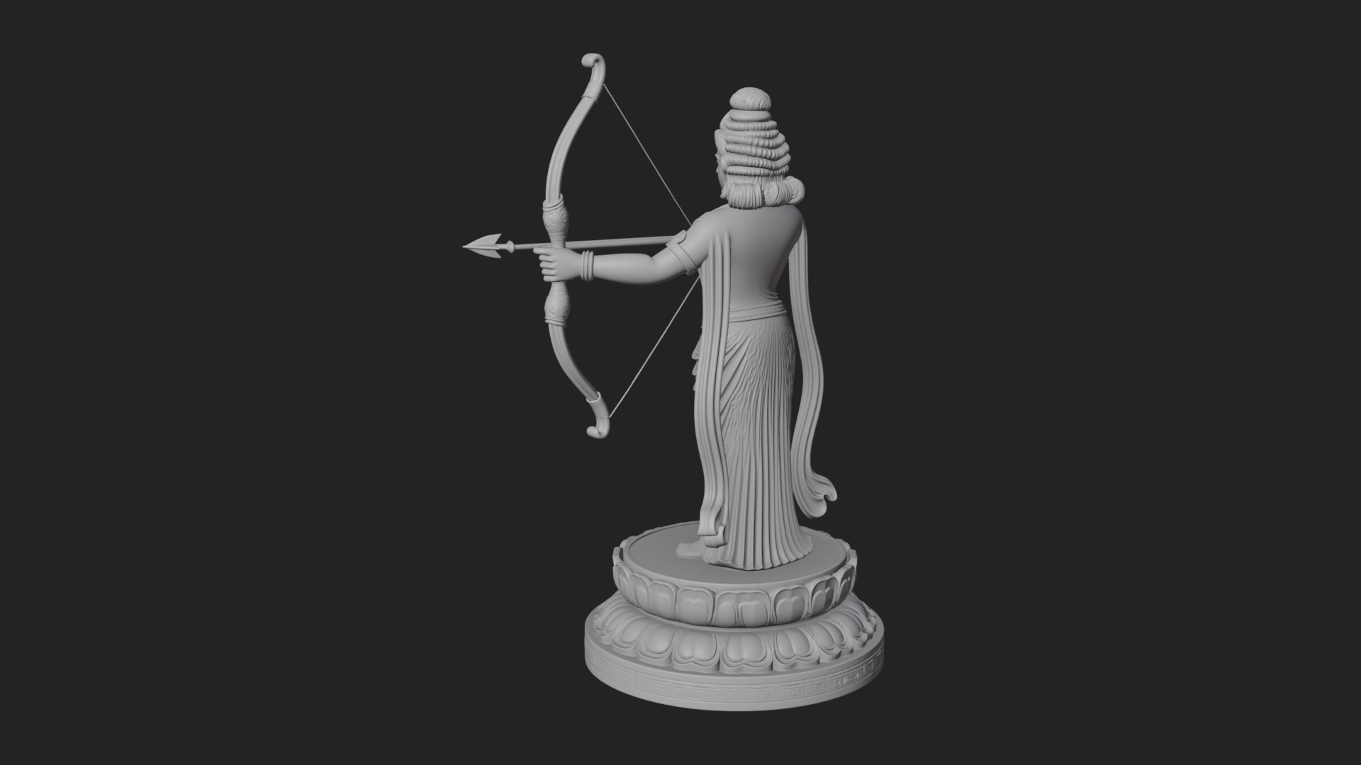 Bodhisattva with Bow Statue Design 2 3D Print Model 3D Model