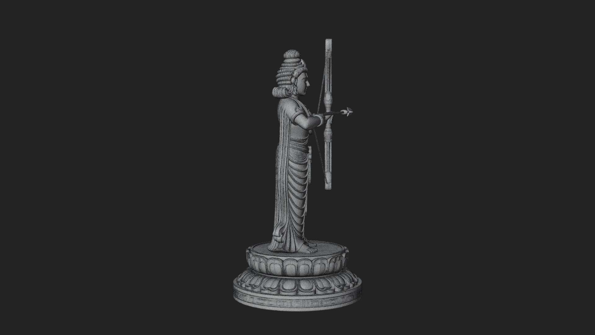 Bodhisattva with Bow Statue Design 2 3D Print Model 3D Model