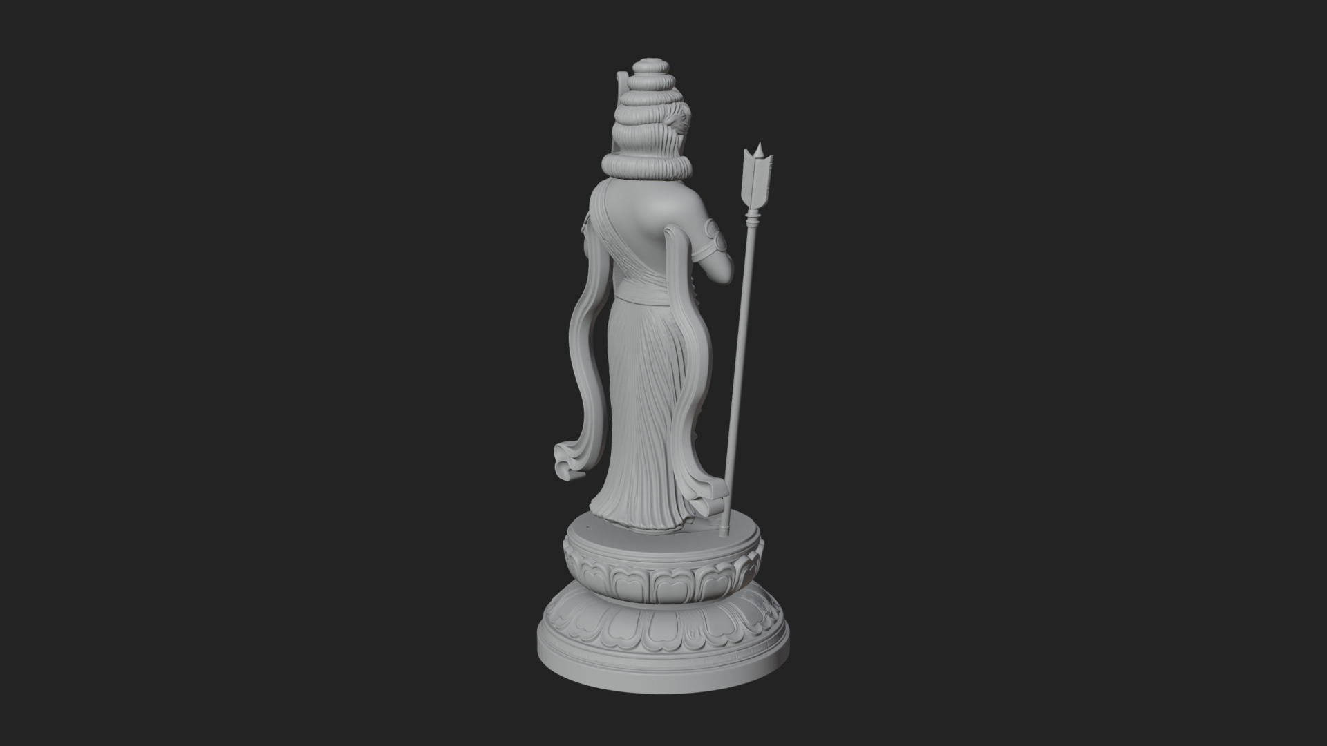 Bodhisattva With Bow Statue Design 3 3D Print Model 3D Model