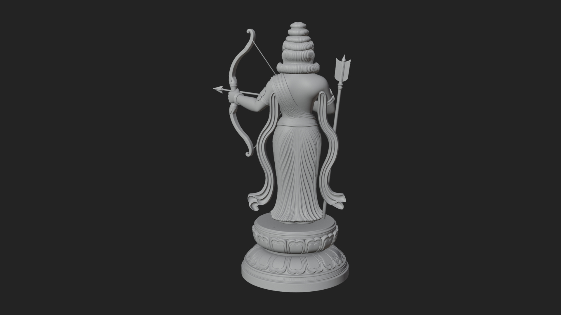 Bodhisattva With Bow Statue Design 3 3D Print Model 3D Model