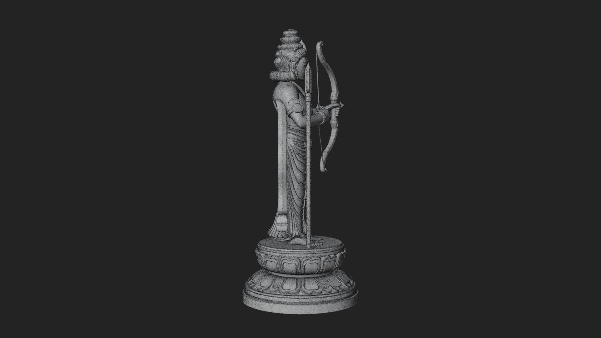 Bodhisattva With Bow Statue Design 3 3D Print Model 3D Model