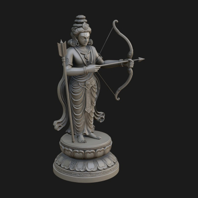 Bodhisattva With Bow Statue Design 3 3D Print Model