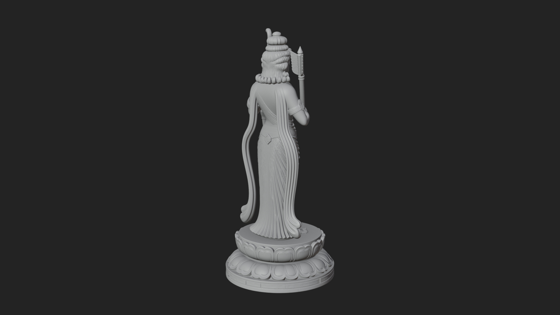 Bodhisattva with Bow Statue Design 4 3D Print Model 3D Model