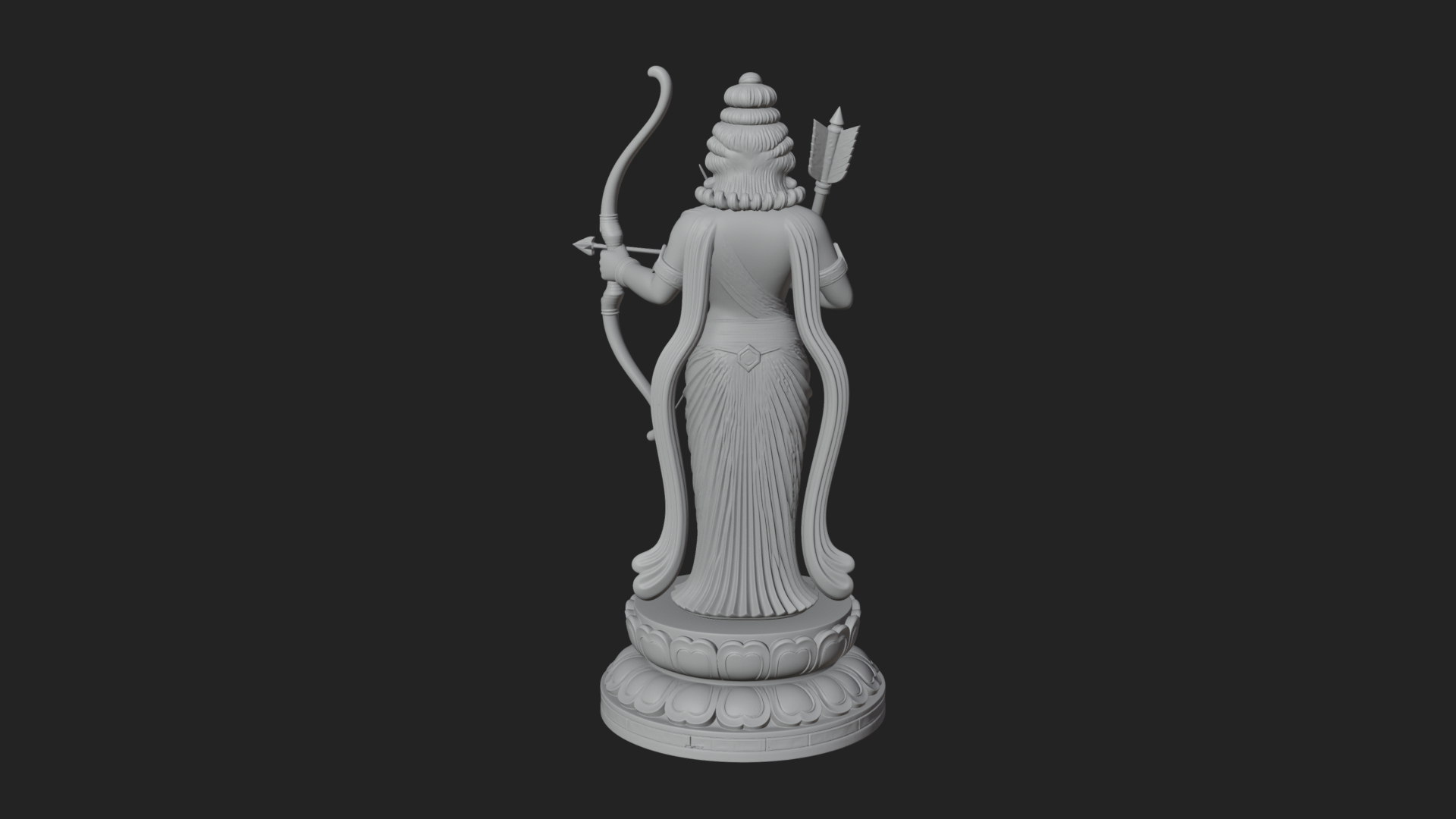 Bodhisattva with Bow Statue Design 4 3D Print Model 3D Model
