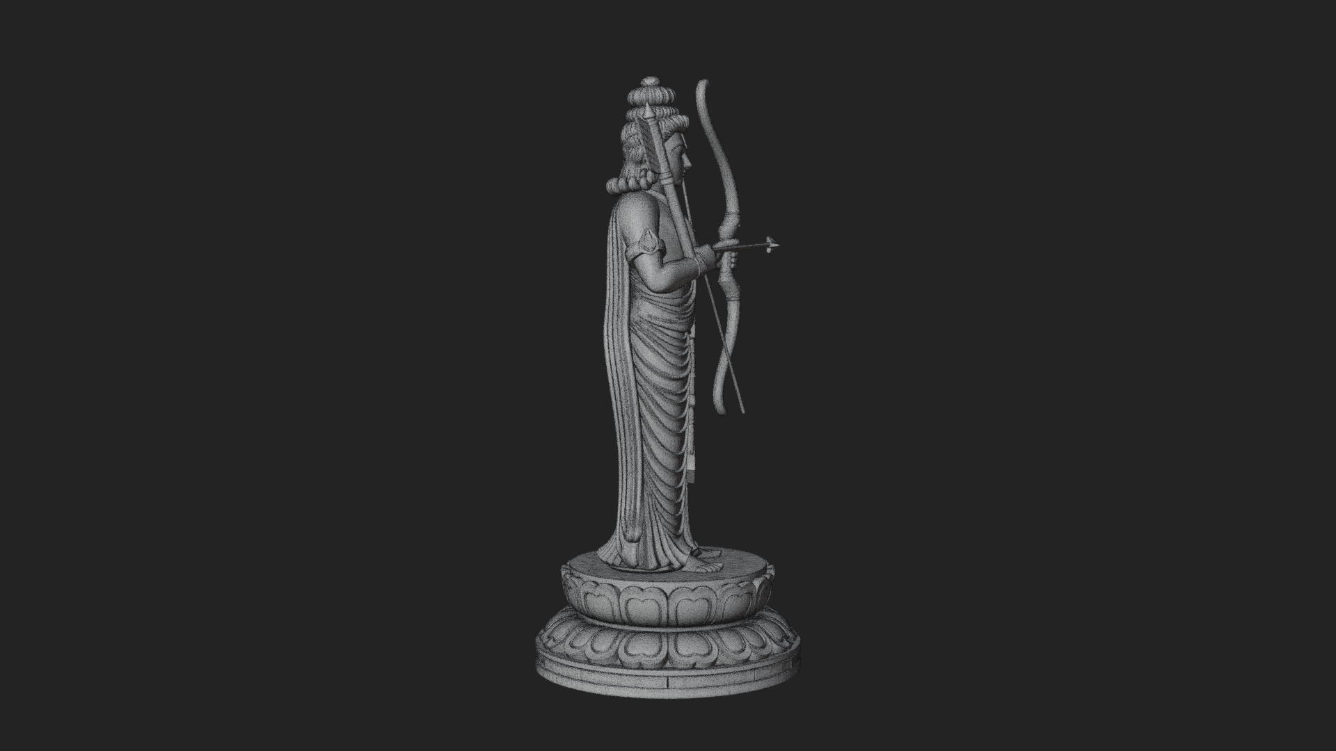 Bodhisattva with Bow Statue Design 4 3D Print Model 3D Model