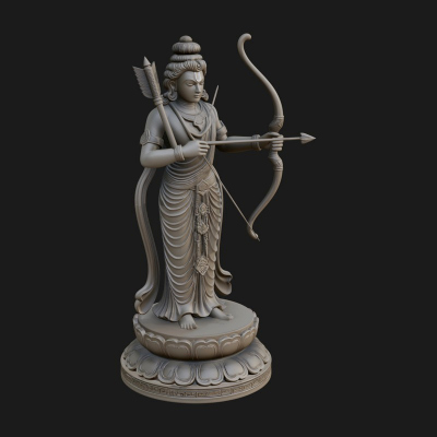 Bodhisattva with Bow Statue Design 4 3D Print Model