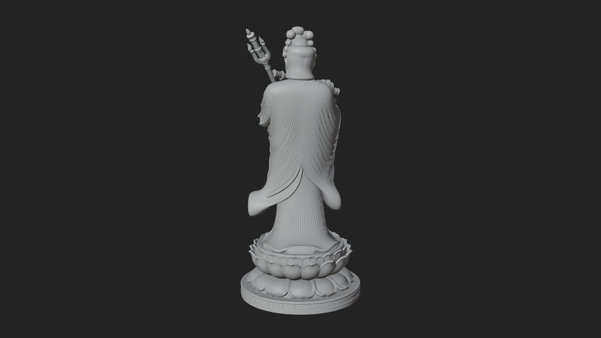 Bodhisattva with Flute Statue Design 2 3D Print Model 3D Model
