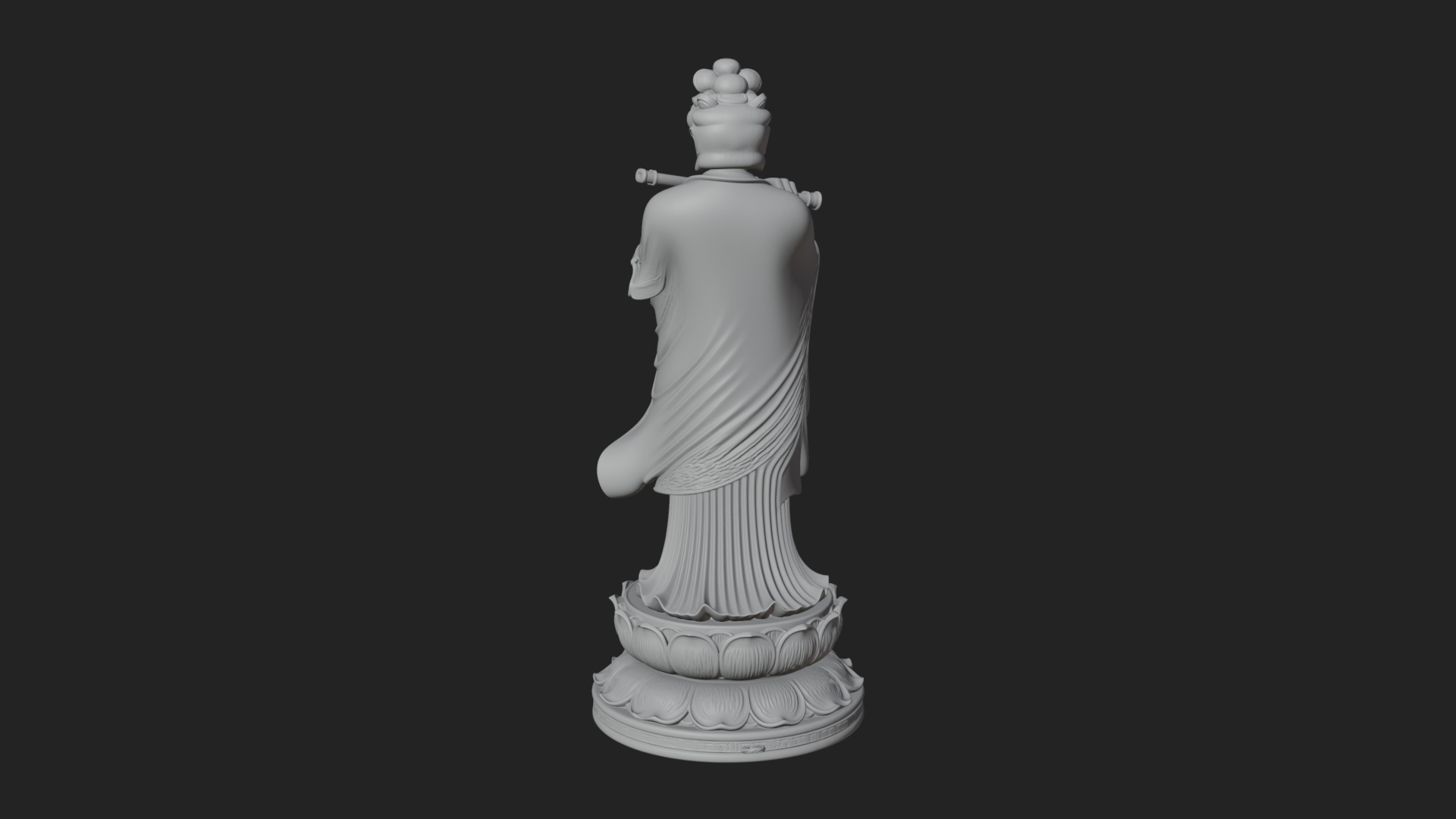 Bodhisattva with Flute Statue Design 3 3D Print Model 3D Model