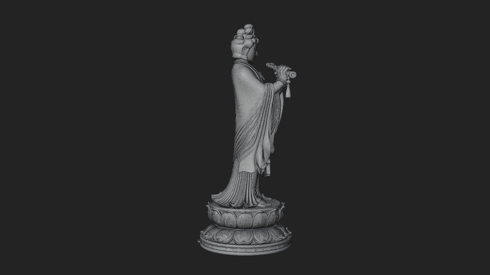 Bodhisattva with Flute Statue Design 3 3D Print Model 3D Model