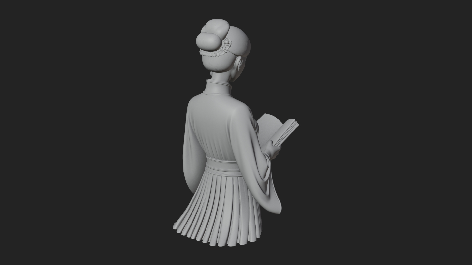 Book Reading Lady Statue Design 1 3D Print Model 3D Model