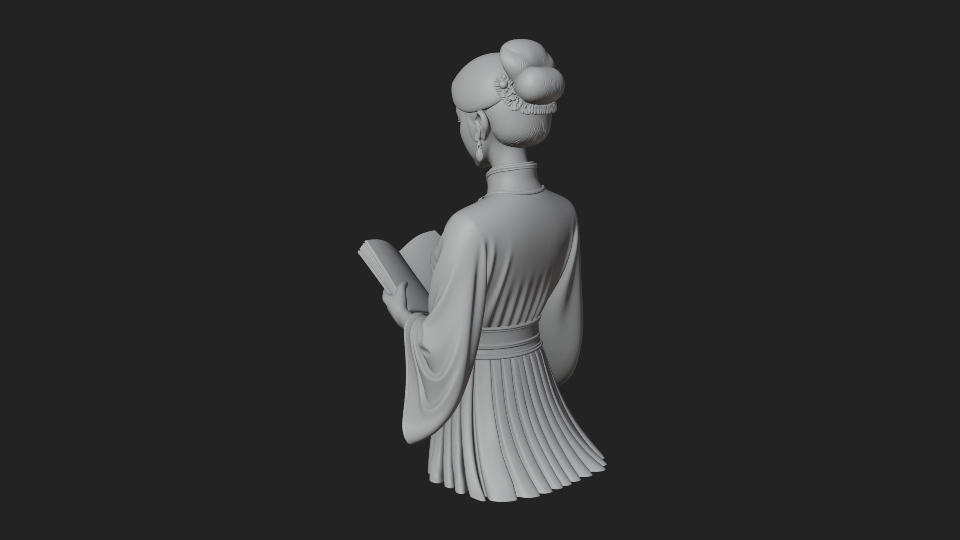 Book Reading Lady Statue Design 1 3D Print Model 3D Model