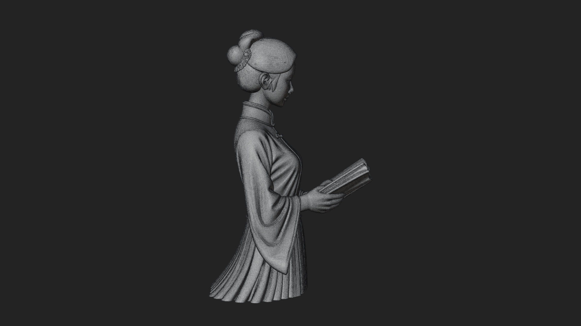 Book Reading Lady Statue Design 1 3D Print Model 3D Model