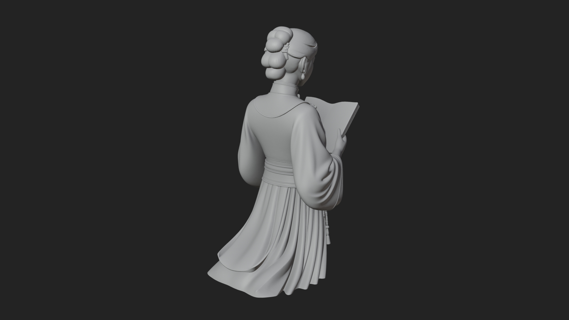 Book Reading Lady Statue Design 2 3D Print Model 3D Model