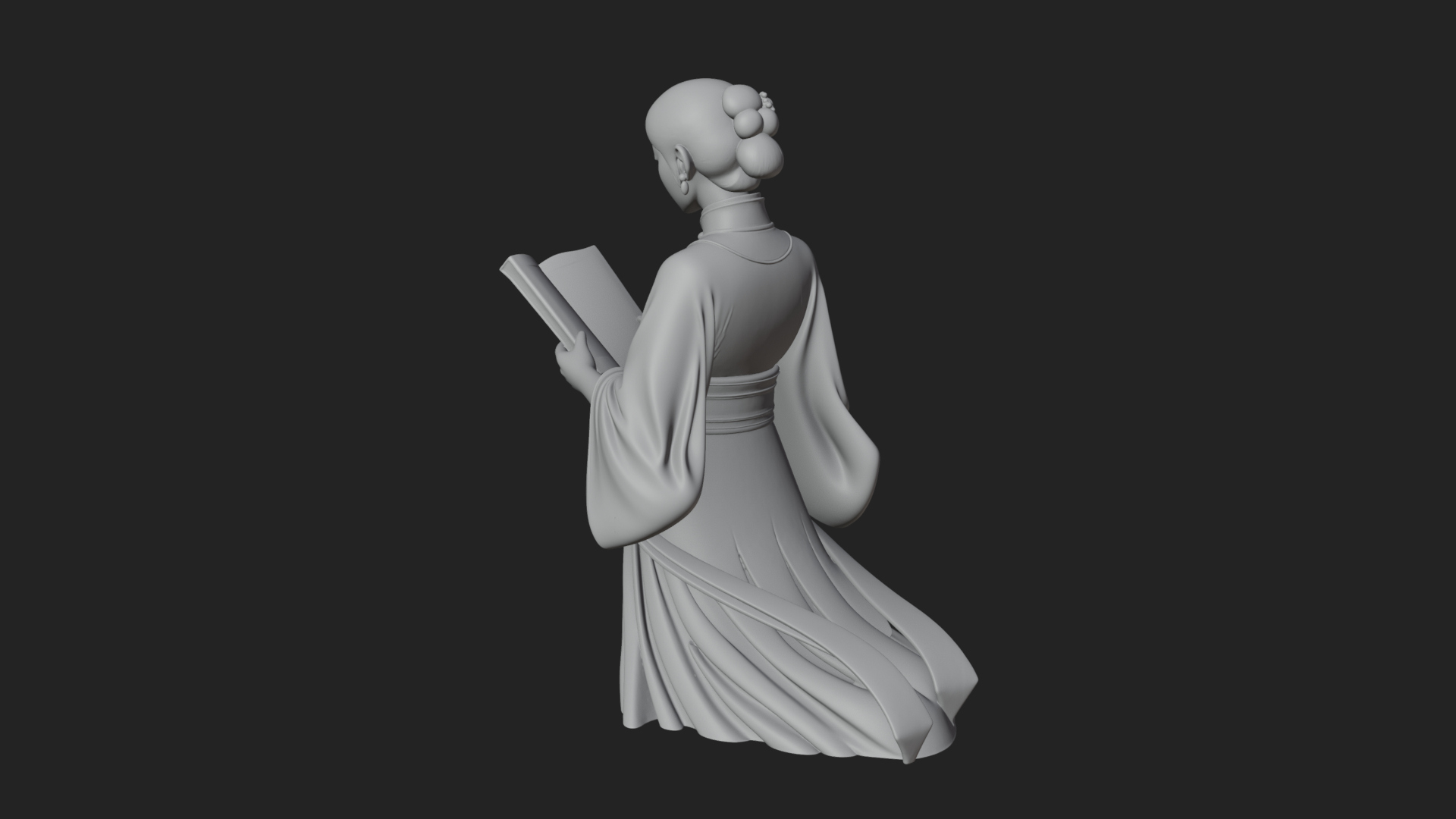 Book Reading Lady Statue Design 3 3D Print Model 3D Model