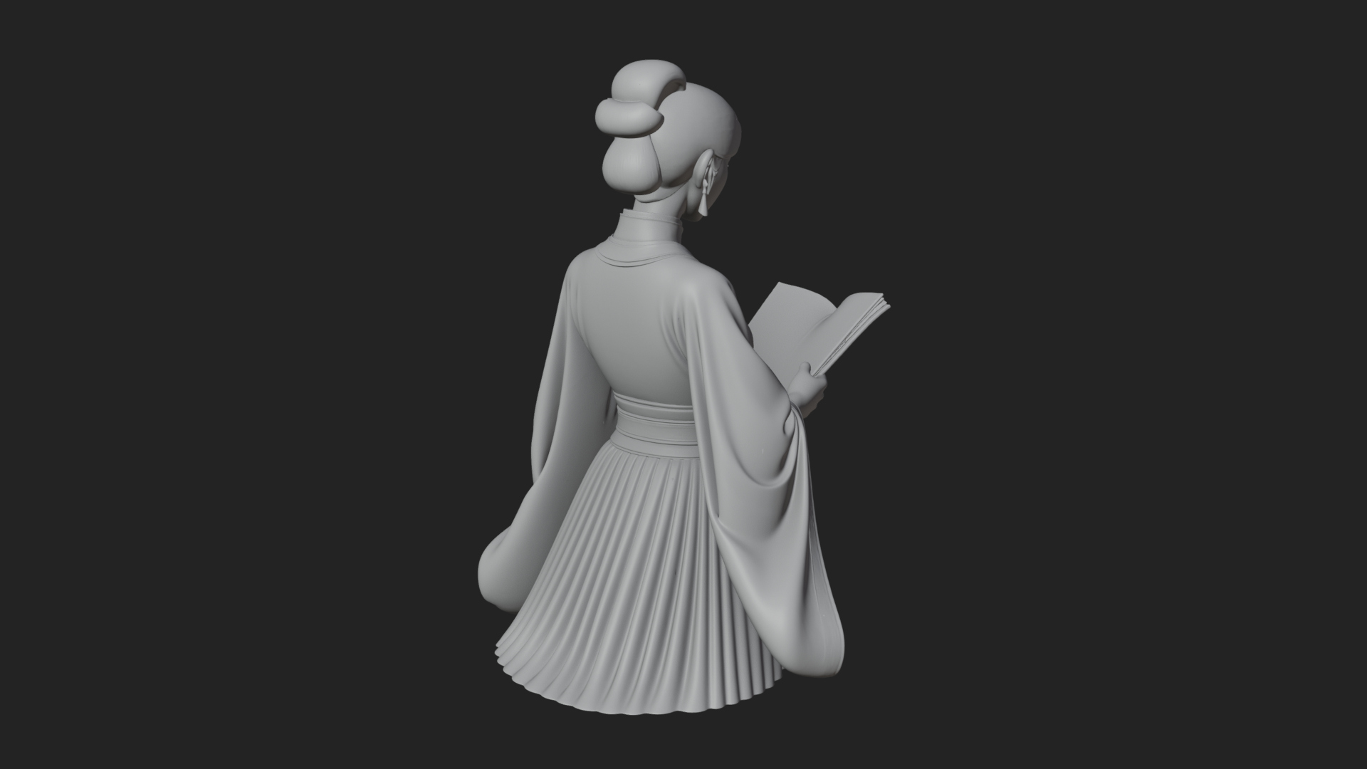 Book Reading Lady Statue Design 4 3D Print Model 3D Model