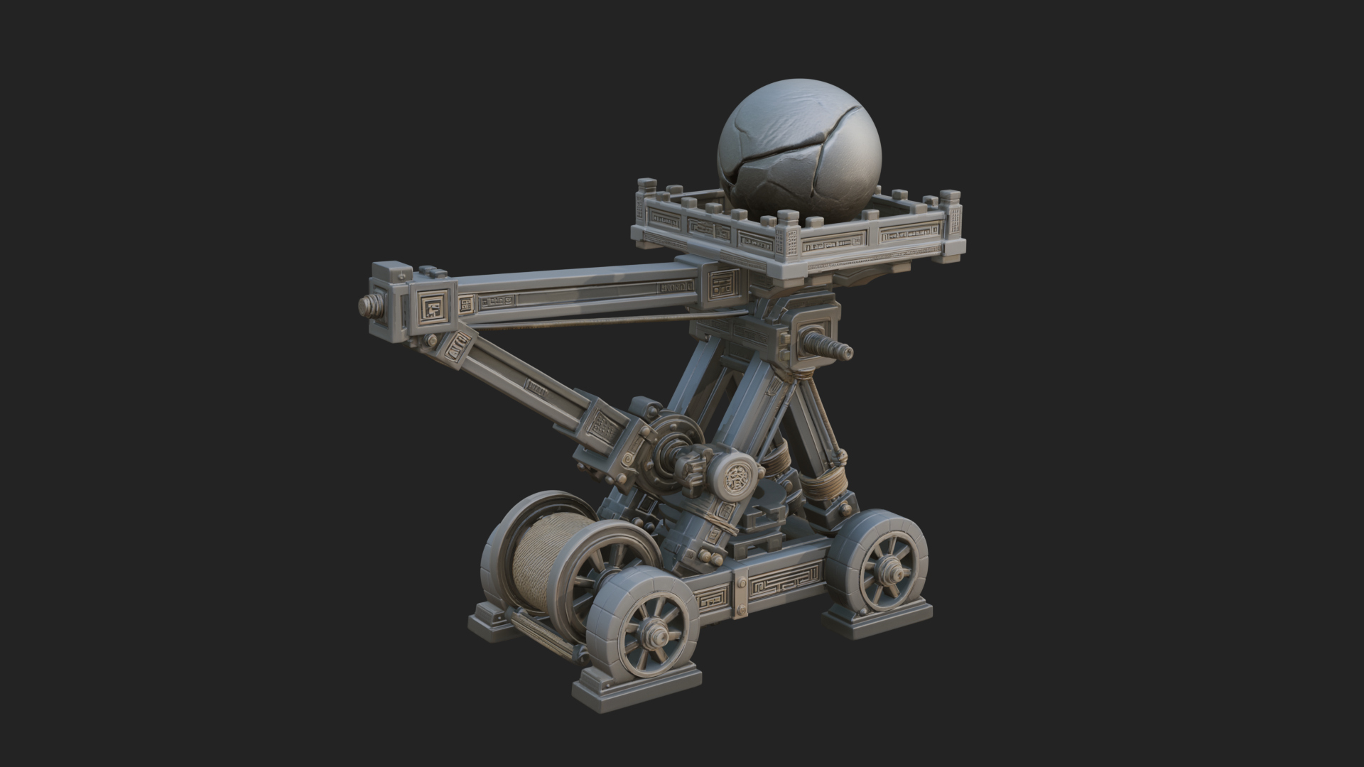 Boulder Throwing Arm Model Design 4 3D Print Model 3D Model