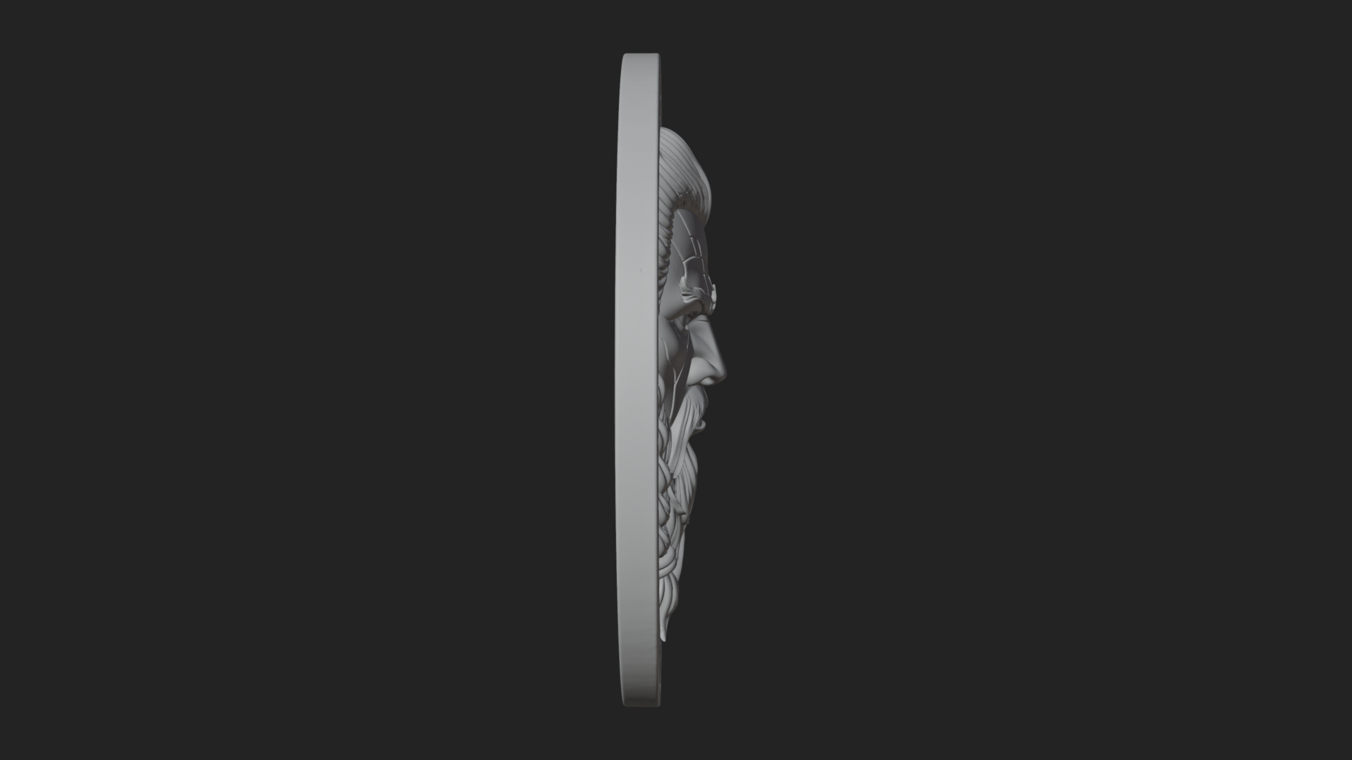 Braided Beard Viking Oval Plaque Design 1 3D Print Model 3D Model