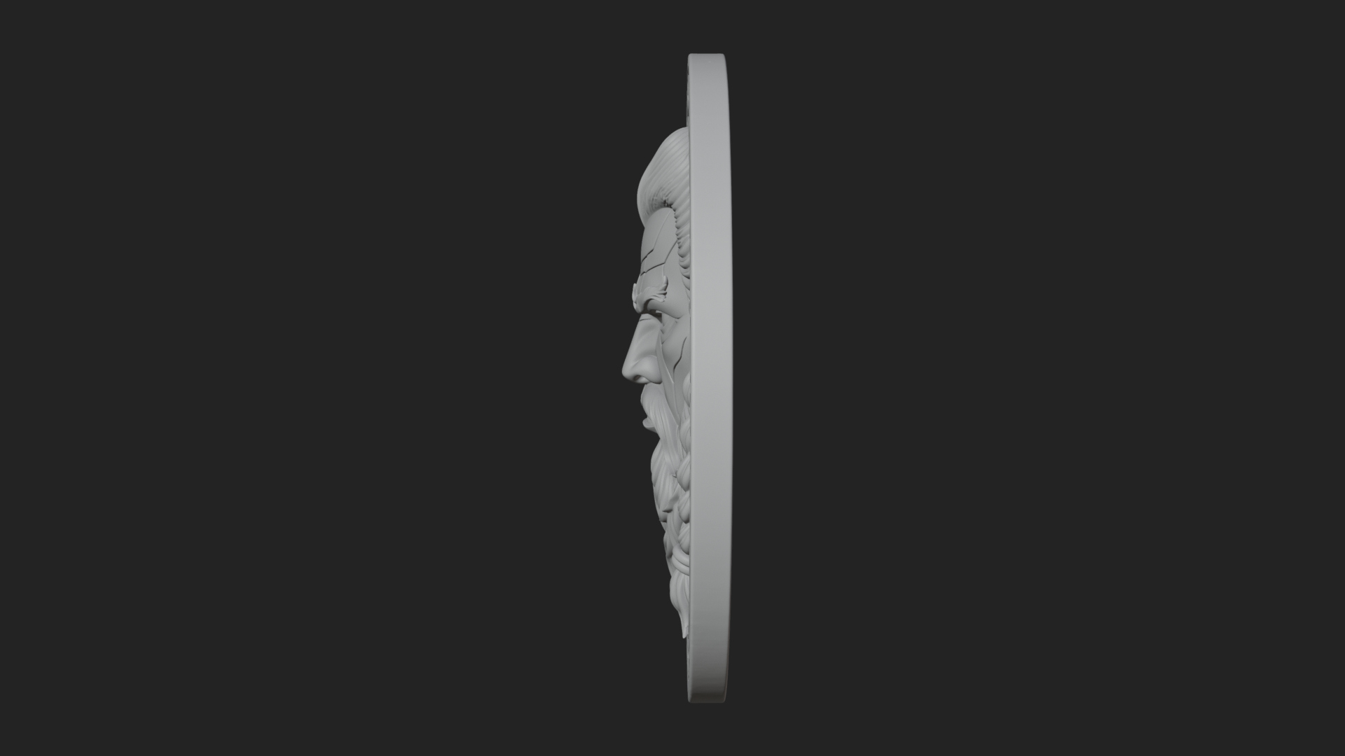 Braided Beard Viking Oval Plaque Design 1 3D Print Model 3D Model