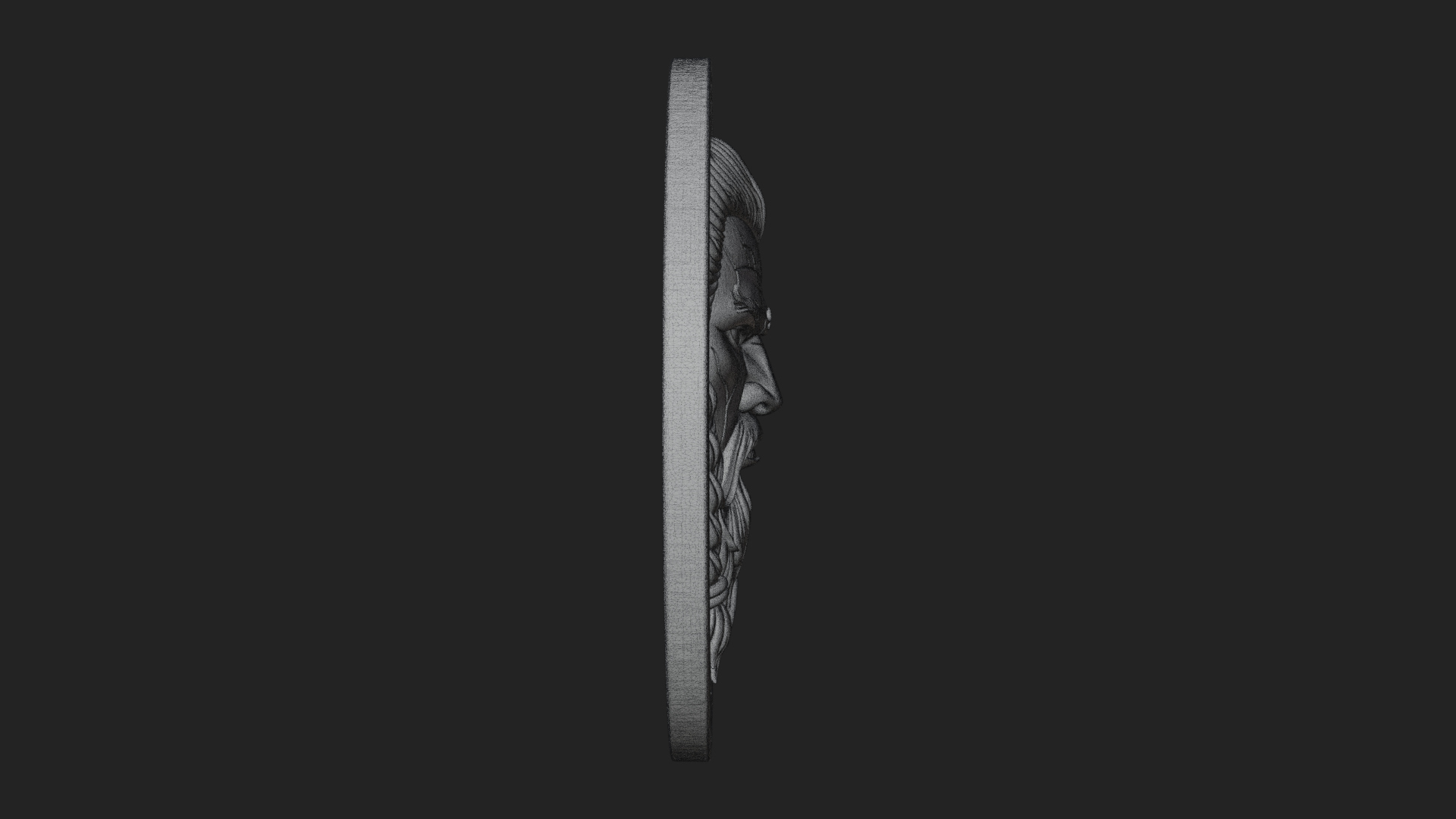Braided Beard Viking Oval Plaque Design 1 3D Print Model 3D Model
