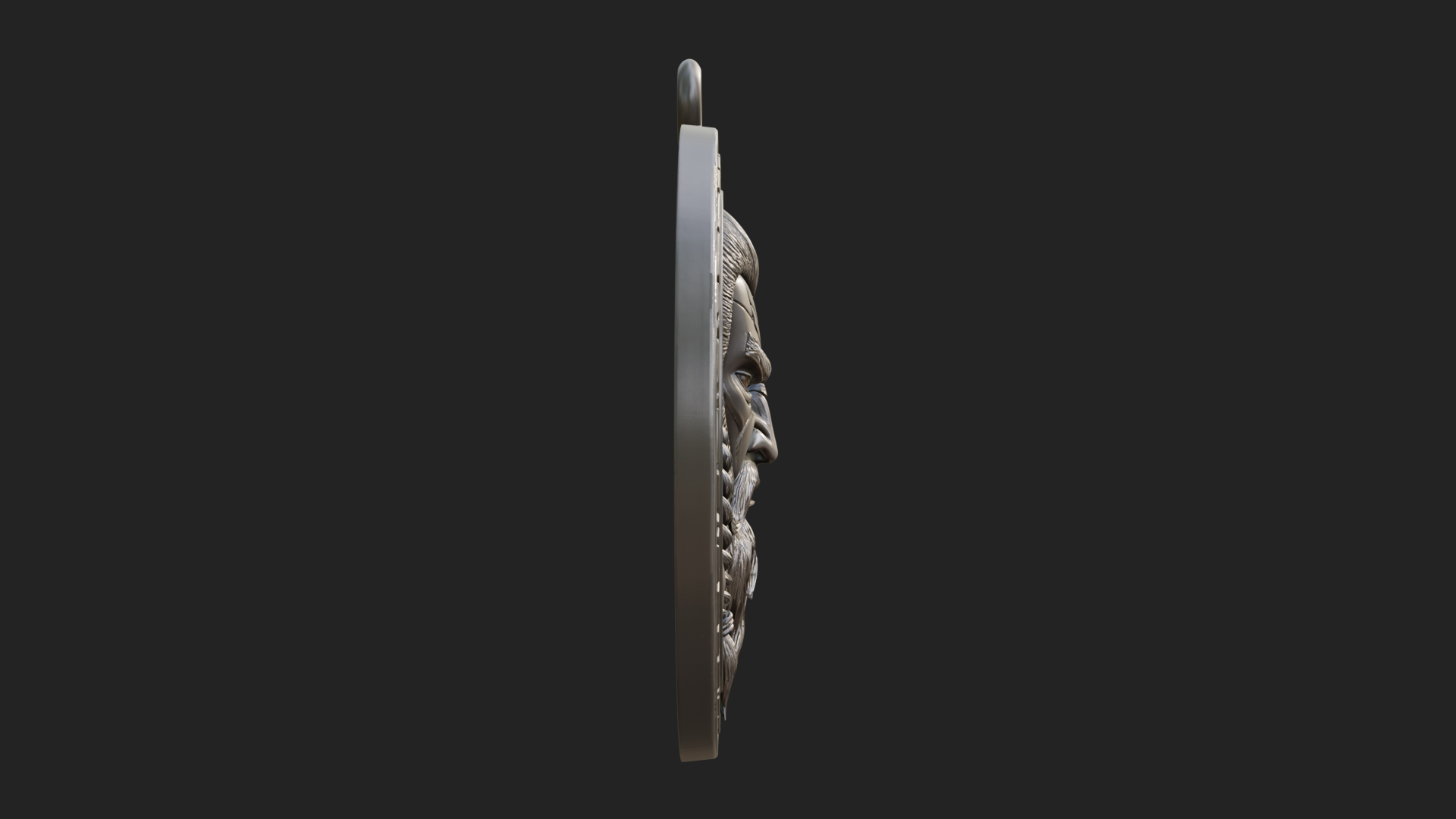 Braided Beard Viking Oval Plaque Design 4 3D Print Model 3D Model