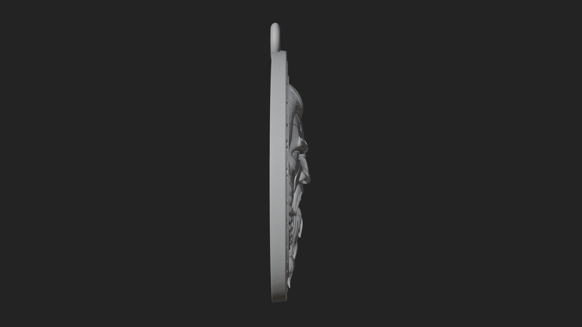Braided Beard Viking Oval Plaque Design 4 3D Print Model 3D Model
