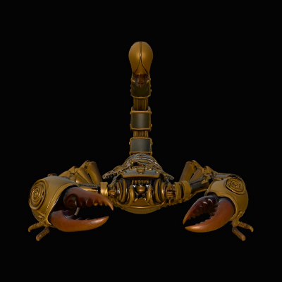 Brass Clockwork Scorpion Statue Design 4 3D Print Model