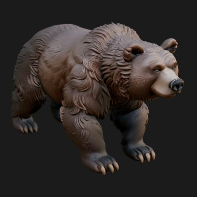 Brown Bear Statue Design 5 3d Print Model