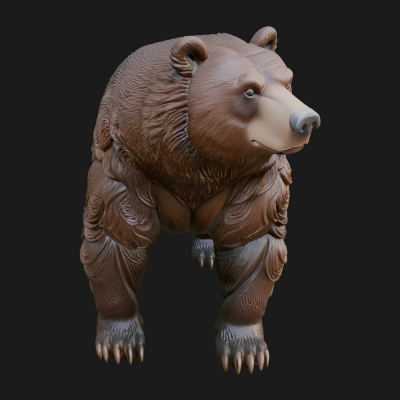 Brown Bear Statue Design 8 3D Print Model