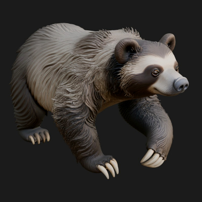 Brown Bear Statue Design 9 3D Print Model