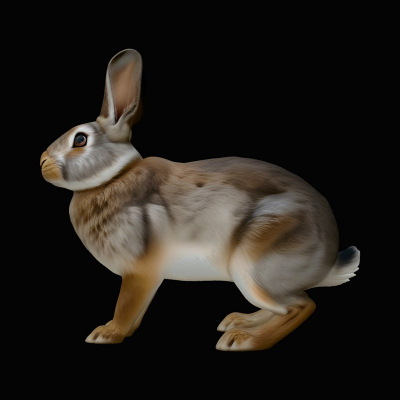 Brown Hare Statue Design 1 3D Print Model